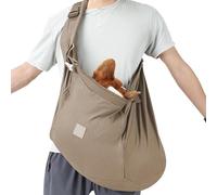 Classic Design Cat Sling Carrier, Pet Traveling Bag, Sturdy Dog Carrying Backpack, Decorative Breathable Pet Sling 55x30x40cm for Small Pets, Outdoor, Travel, Khaki, Gray Color