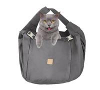 Classic Design Cat Sling Carrier, Pet Traveling Bag, Sturdy Dog Carrying Backpack, Decorative Breathable Pet Sling 55x30x40cm for Small Pets, Outdoor, Travel, Khaki, Gray Color