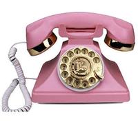 Classic Desk Dialler Classic Style Home Telephone -Corded Telephone Rotary Dial Disc Retro Telephone in The Sinuous Style of The Telephone for Home Kitchen Hotel Office with-Black,Pink