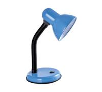 Classic Desk Lamp with a Versatile Flexible Neck, and Integral On/Off Switch, Mains UK Plug, Height 31cm, Ideal for Offices, Desks, and Bedside Lamps - [Energy Class A] (Blue)
