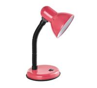 Classic Desk Lamp with a Versatile Flexible Neck, and Integral On/Off Switch, Mains UK Plug, Height 31cm, Ideal for Offices, Desks, and Bedside Lamps - [Energy Class A] (Pink)