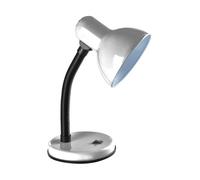 Classic Desk Lamp with a Versatile Flexible Neck, and Integral On/Off Switch, Mains UK Plug, Height 31cm, Ideal for Offices, Desks, and Bedside Lamps - [Energy Class A] (Silver)