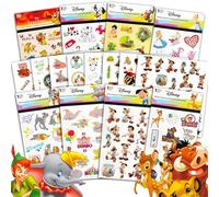 Classic Disney Party Supplies for Kids, Mega Bundle ~ 400 Pieces Disney Stickers and Temporary Tattoo Sheets with Bambi, Lion King, 101 Dalmatians, Disney in Wonderland and More