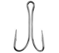 Classic Double Fishing Hooks for Saltwater Freshwater,High Carbon Steel Fishing Bait Frog Hooks with Open Shank Small Barbed Fly Tying Hooks Fishing Tackle 9 Sizes (#6-100pcs)
