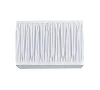 Classic Double Pleated Rectangular Lamp Shade with Ivory White Faux Silk Fabric Happy Homewares White 12 inches