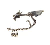 Classic Dragon Clip on Earrings Alloy Ear Cuff Gothic Jewelry | Non Pierced Wrap Style, Rubber Backing, Three Dimensional Shape, Suitable for Friends and You