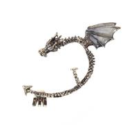 Classic Dragon Clip on Earrings Alloy Ear Wrap Halloween Gothic | Non-pierced Hold, Rubber Backing, Three-dimensional Design, Comfortable Fit for Friends and You