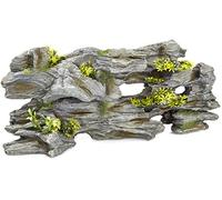 CLASSIC Driftwood with Plants Aquarium Ornaments - 535 x 130 x 242 mm | Hand-Painted Resin Decoration for Freshwater Fish Tanks & Aquascapes