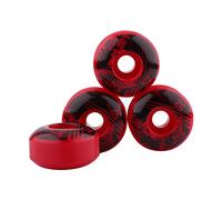 CLASSIC DURABLE PU CRUISER LONGBOARD SKATEBOARD WHEELS SET OF 4 HIGH RESILIENT HARDNESS SHR-100A FOR ROUGH ASPHALT AND HALF-PIPE (Red)