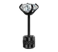 Classic Earrings Stud Earrings Set Screw Back Round Cubic Zirconia Earrings for Men and Women Black Backs for Earrings (B, B)