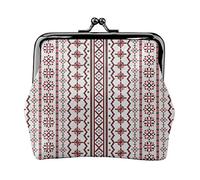 Classic Eastern European Romanian Women's Leather Coin Purse, Small Change Pouch with Kiss-Lock Clasp Closure Buckle Wallet for Girl Gift