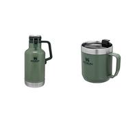 Classic Easy-Pour Growler 1.9L Hammertone Green - Insulated Growler - Keeps Beer Cold & Classic Legendary Camp Mug 0.35L Hammertone Green - Stainless