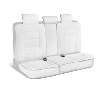 Classic Edition Bench Seat Cover, Premium Faux Leather Back Seat Covers for Cars Trucks Vans SUV, Rear Car Seat Covers Back Seats Only, Automotive Interior Cover - White