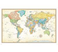 Classic Edition World Wall Map Paper Rolled
