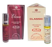 Classic & Elena Concentrated Perfume Oil Roll-On - Long Lasting Attar for Men & Women - Alcohol Free - 6ml Each (Pack of 2)