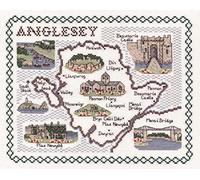 Classic Embroidery Anglesey 14 Count aida Cross Stitch map, Mixed, Multi-Colour, 60 x 80 cm