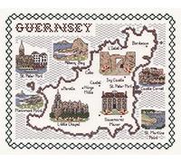 Classic Embroidery Guernsey 14 Count aida Cross Stitch map, Mixed, Multi-Colour, 20 x 25 x 1 cm