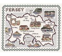 Classic Embroidery Jersey 14 Count aida Cross Stitch map, Mixed, Multi-Colour, 20 x 25 x 1 cm