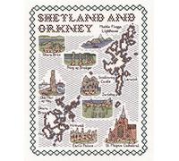 Classic Embroidery Shetland And Orkney 14 count Aida Cross Stitch Map, Multi-Colour, 20 x 25 x 1 cm