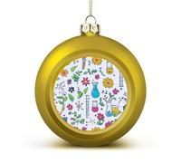 Classic Engineers And Scientists Christmas Ball Ornaments Funny Christmas Tree Decorations Red And Gold for Holiday Party Decor