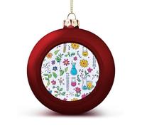Classic Engineers And Scientists Christmas Ball Ornaments Funny Christmas Tree Decorations Red And Gold for Holiday Party Decor
