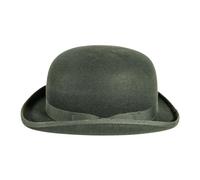 Classic English Wool Bowler Hat, Authentic English Wool Bowler Hat, Formal Round Crown Derby Hat with Curved Brim, Formal Derby Hat with Curved Brim (UK, Alpha, S, Standard, Olive - Green)