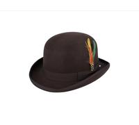 Classic English Wool Bowler Hat, Authentic Round Crown Derby Hat with Curved Brim, Formal Wool Felt Derby Hat for Men & Women, Vintage British Style
