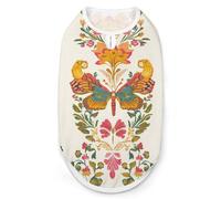 Classic Ethnic Floral Butterfly Dog And Cat Clothes Pet Summer Sleeveless T Shirt Basic Vest M