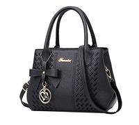 Classic European And American Fashion Middle Mother Handbag Computer Tote (Black, One Size)