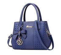 Classic European And American Fashion Middle Mother Handbag Computer Tote (Blue, One Size)