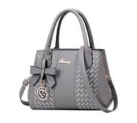 Classic European And American Fashion Middle Mother Handbag Computer Tote (Grey, One Size)