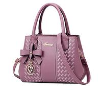 Classic European And American Fashion Middle Mother Handbag Computer Tote (Purple, One Size)