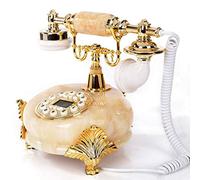Classic European Retro landline Yellow White Jade Creative Retro Style Vintage Fixed Telephone Phone Classic Home Phone, a Variety of Colors and Styles to choos (Yellow A)