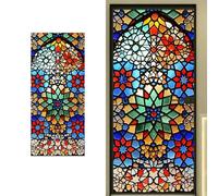 Classic European Static Cling Privacy Window Film Opaque Stained Church Cling DIY Glass Sticker Bathroom Decorative Films