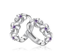 Classic Fashion Crystal Zircon Flower Type Three Five-leaf Hoop Earrings For Women Bride Jewelry Accessories Gift(Small 2)