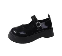 Classic Fashion Women Mary Jane Shoes Vintage Girls Platform Pumps High Heels Lolita Shoes Japanese Style College Student Shoes, Black Light, 8.5 UK