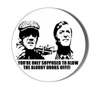 Classic Films - The Italian Job - You're ONLY Supposed to Blow The Bloody Doors Off - 6 x 70mm Large Vinyl Stickers
