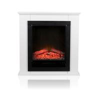 Classic Fire Fireplace Electric Lugano - Electric Fireplace with Fireplace 1800 Watt - Black/White