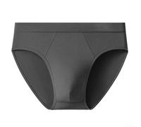 Classic Fit Men's Briefs with Cotton Blend Fabric, Contoured Pouch, and Seamless Edge Design for Discreet Layering (XXXL Dark Grey)