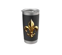 Classic Fleur De Lis French Heraldic Lily Emblem Art Stainless Steel Insulated Tumbler