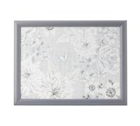 Classic Floral & Butterfly Grey Lap Tray