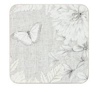 Classic Floral & Butterfly Grey Set Of 4 Coasters