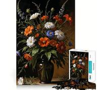 Classic Floral Still Life 1000 Pieces Puzzles for Teenagers DownTime Game Smooth Connection Real Challenge Santa Surprise (38x52cm)
