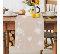 Classic Flower Abstract Leaf Table Runner 70 Inches Long,Table Runners Kitchen Dining Tables Decoration for Home Party Decor, Solid Color Japanese Style Tables Runner Wedding Dresser Scarf