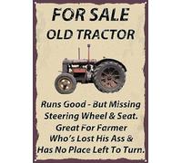 Classic For Sale Old Tractor Metal Tin Sign Business Decor Cute Tin Sign Home Cafe Bedroom Wall Decoration Easter Father'S Day Best Gifts For Friend Family Neighbors Gift For Women Men 8x5.5 Inch