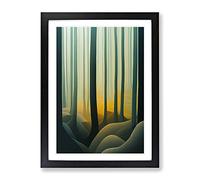Classic Forest Abstract Framed Print | A4 Black Framed Wall Art | Ready to Hang | Classic Landscape Picture | Living Room Bedroom Lounge Office