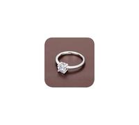 Classic Four Claw Silver Ring for Women，Round Cut Fake Diamond Engagement Rings,Cubic Zirconia Wedding Band Infinity Promise Rings for Women's 9#