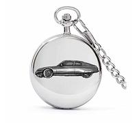 Classic French car SM ref47 Pewter Effect Design on a Polished Silver case Men's Gift Quartz Pocket Watch fob