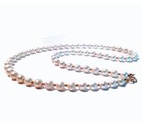 Classic Freshwater Pearl Necklace with 9ct Yellow Gold Beads, Elegant Fine Sophisticated Women’s Jewellery (24 inch)