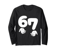 Classic Funny Six Seven 6 7 Hands Meme Slang Long Sleeve T-Shirt